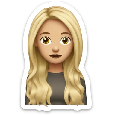 Dirty blonde hair girl with layers sticker