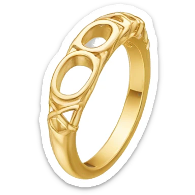Oval trilogy gold ring sticker