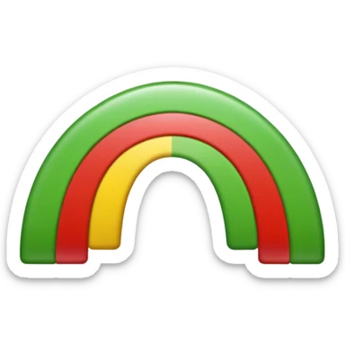 A tri-colour rainbow where the colours are green, red and white sticker