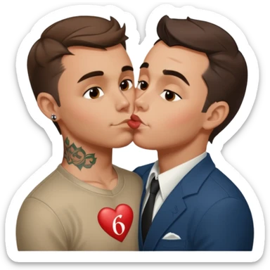 Charlie kirk kissingp diddy with tatoo 67 sticker