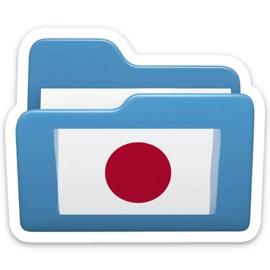 blue japan file folder sticker