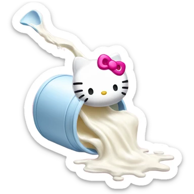 Hello kitty spilling milk sticker