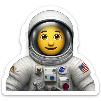 astronaut on moon sticker