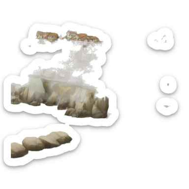 An image of the costal basque village  sticker