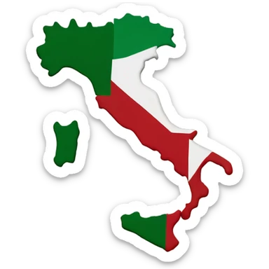 Italy map with flag sticker