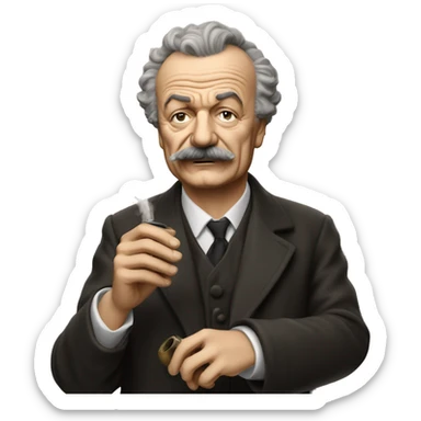 george brassens fume une pipe sticker