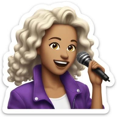 A pop star with a microphone  sticker