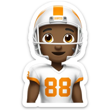 Tennessee volunteers football player with helmet and jersey number eight light skin sticker