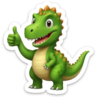 Dinosaur with thumps up sticker