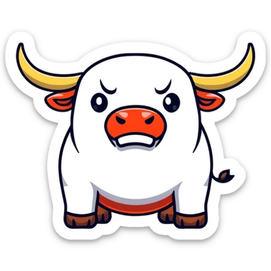 angry mischievous bull sticker
