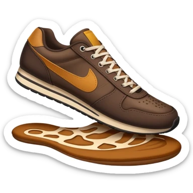  a foot wearing a sneaker pressing on the ground, leaving a visible shoe print beneath. Rounded, glossy, smooth, soft shadows, white background.


 sticker