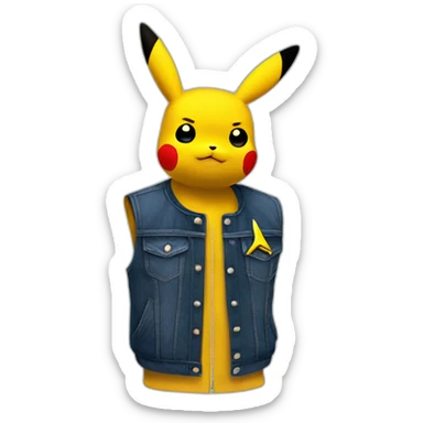 Pikachu avec un gilet Fnac sticker