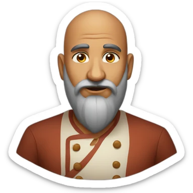 Bald long beard Indian cook sticker