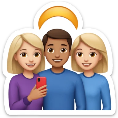 Three friends talking and looking each other sticker