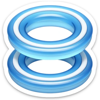 iOS-style 3D emoji: expanding ripple rings in mid-air, fading in color and opacity as they move outward from a small central source sticker