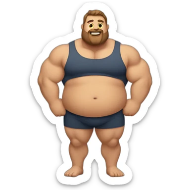 muscular man with fat belly sticker