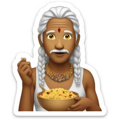 indien qui mange un nem sticker