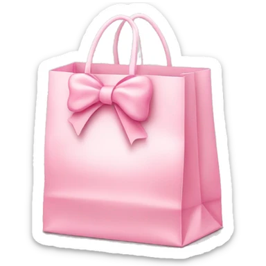 light pink shopping bag with bow sticker