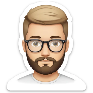 Young men, 25-year-old Caucasian male with glasses, a beard, and tattoos. sticker