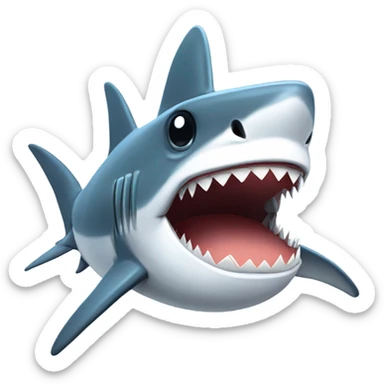 shark with a hat doing peace sign sticker