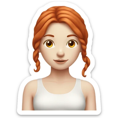 red hair calm yoga girl pale skin  sticker