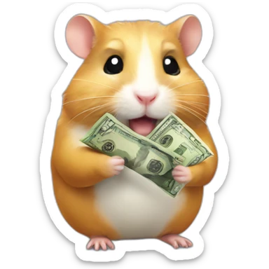 Hamster with money sticker