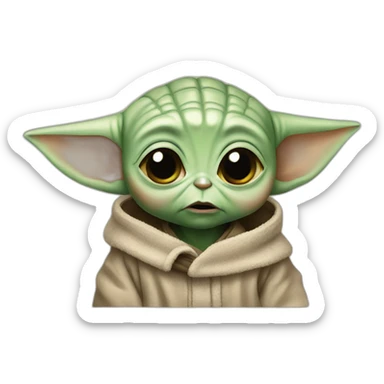 Baby Yoda crying sticker