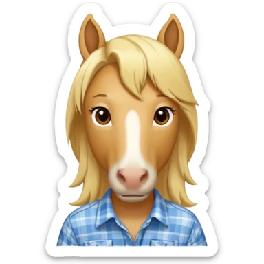 blonde horse with shirt  sticker