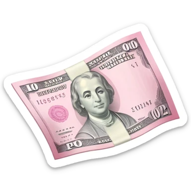 pink money flying  sticker