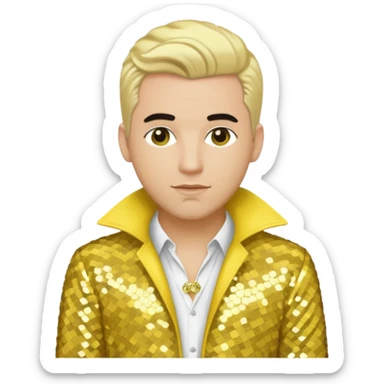 Bryan Abrams, R&B Singer (b. 1969) from Color Me Badd with blonde hair , yellow sequin outfit sticker