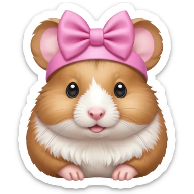 cute hamster wearing a bow on its head sticker