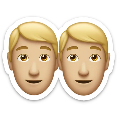 Two heads combined with a very long nose going up sticker