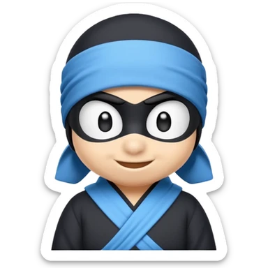 Club Penguin ninja character with blue headband sticker