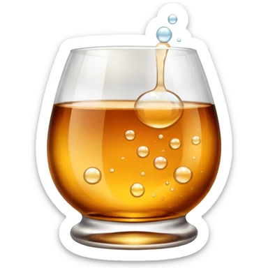 whiskey glass with bubbles in the liquid sticker