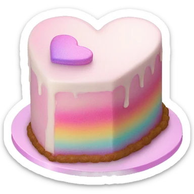 Iridescent heart shaped cake sticker