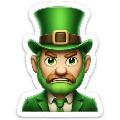 menacing angry leprechaun sticker