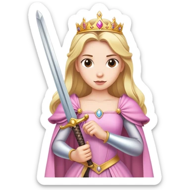 Princess holding sword sticker