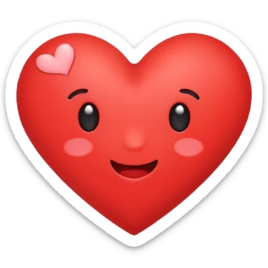 Create a hand drawn flat minimal love reaction emoji for a new social media app sticker