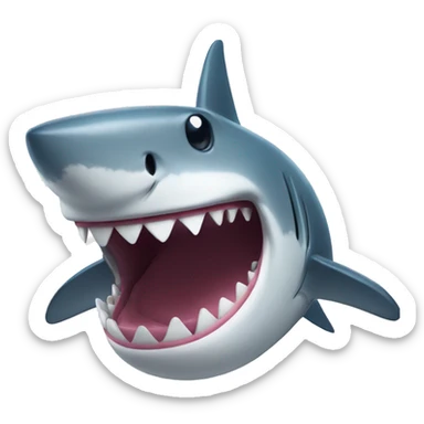 A shark smiling huge mouth sticker