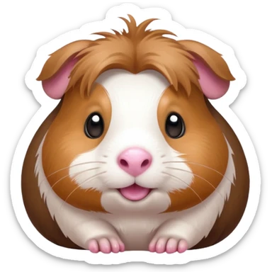 guinea pig emoji, happy and playful, small paws up sticker