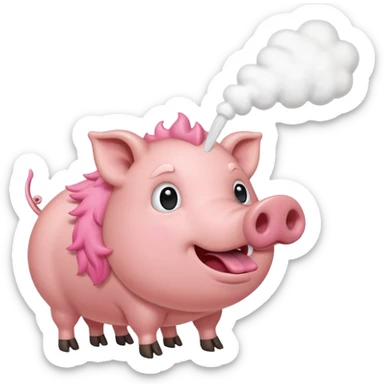 A hog snorting a line of white substance  sticker