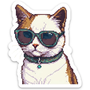 cat with oversized sunglasses sticker