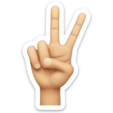 Pointer finger and middle finger up ring finger down sticker
