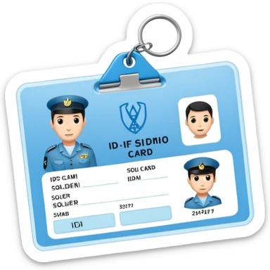 black Scissors cutting a light blue idf soldier ID card in 2 parts .hyper realistic sticker