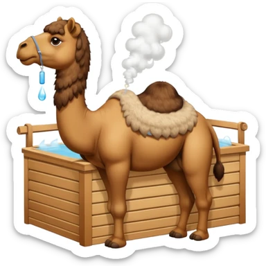 Camel in sauna sticker