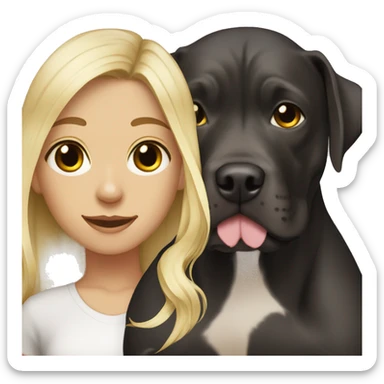 Black pitbull with a girl blonde long hair  sticker