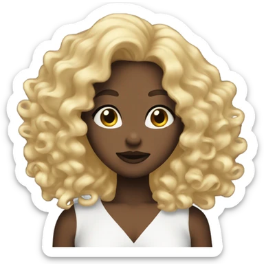 dark beauty with curly blond hair blowing kisses sticker