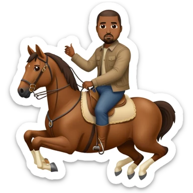 kanye west riding a horse sticker