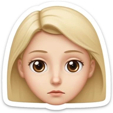 Stern face looking left but the eyes are wide sticker