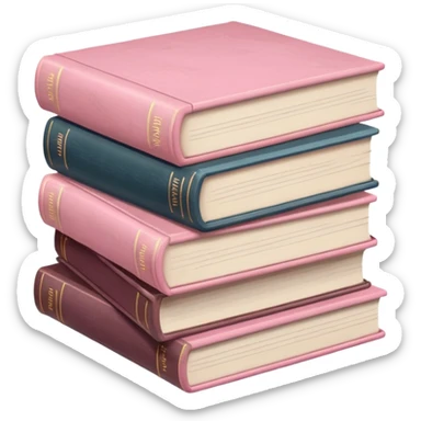 Country soft pink pile of books sticker